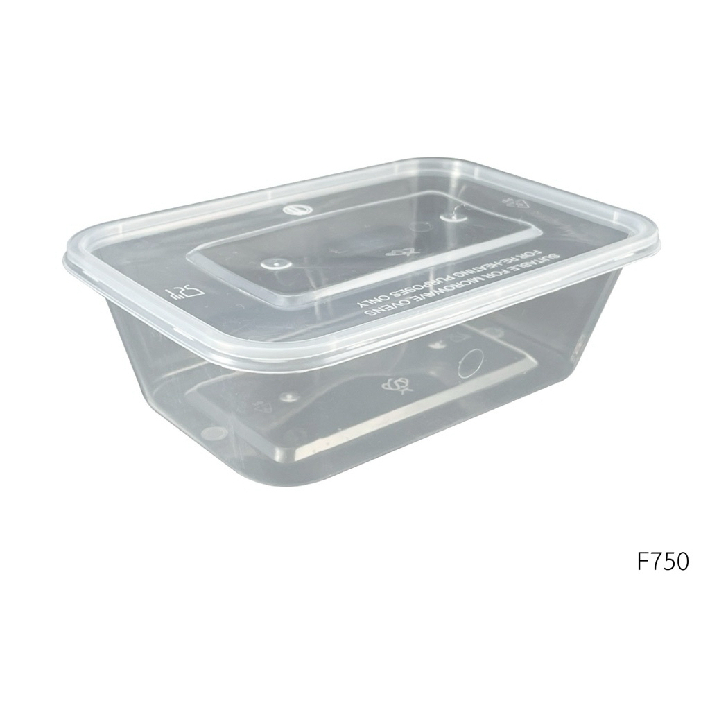 กล่องใส่อาหาร แบบเหลี่ยมใส รุ่น 750 (750 ml.) #กล่องบรรจุภัณฑ์