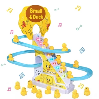 ของเล่นเด็ก เป็ดไฟฟ้า Track สไลด์ของเล่น ปีนบันได ของเล่นไฟฟ้า ไฟ LED เพลงสำหรับเด็ก สไลด์ Toys