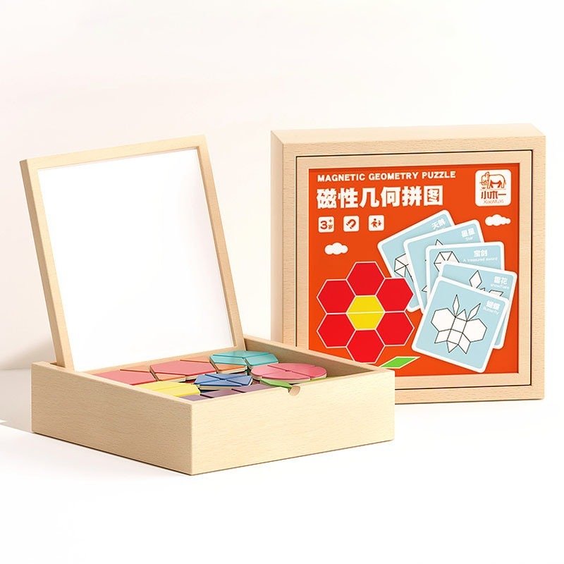 ลดกระหน่ำ[พัฒนาสมอง]ชุดแทนแกรม แผ่นตัวต่อแม่เหล็กปริศนารูปเรขาคณิตฝึกสมอง แม่เหล็กอ่อนหนา เกมพยากรณ์
