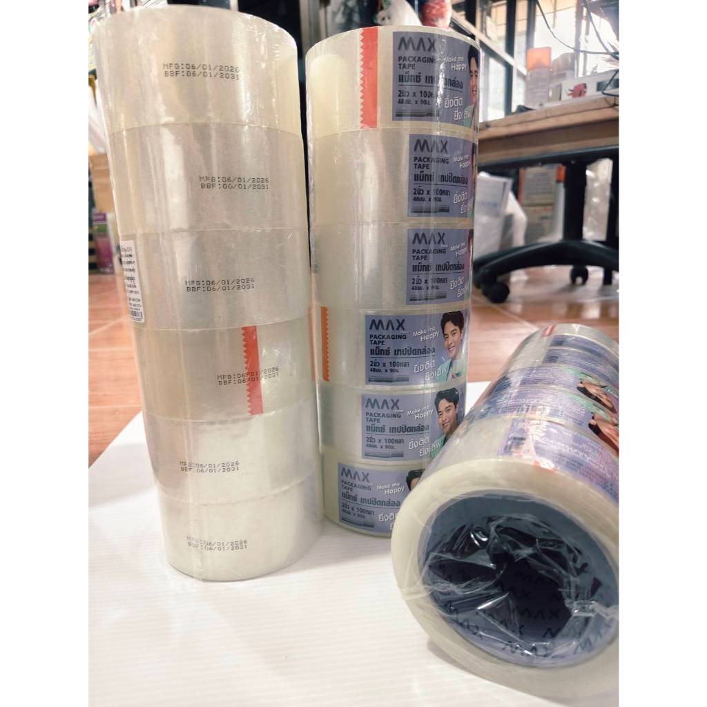 เทปใส OPP [NUVO]  ขนาด 2 นิ้ว  ขนาด 45y-100y  (6ม้วน/แพ็ค)