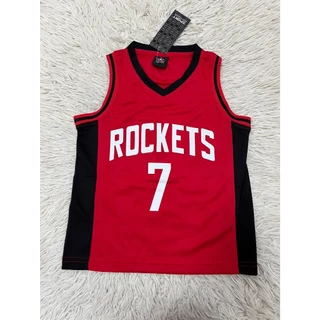 ชุดบาสเก็ตบอลเด็ก เบอร์7ทีมROCKETSชื่อDURANTใหม่ล่าสุด เสื้อ+กางเกง