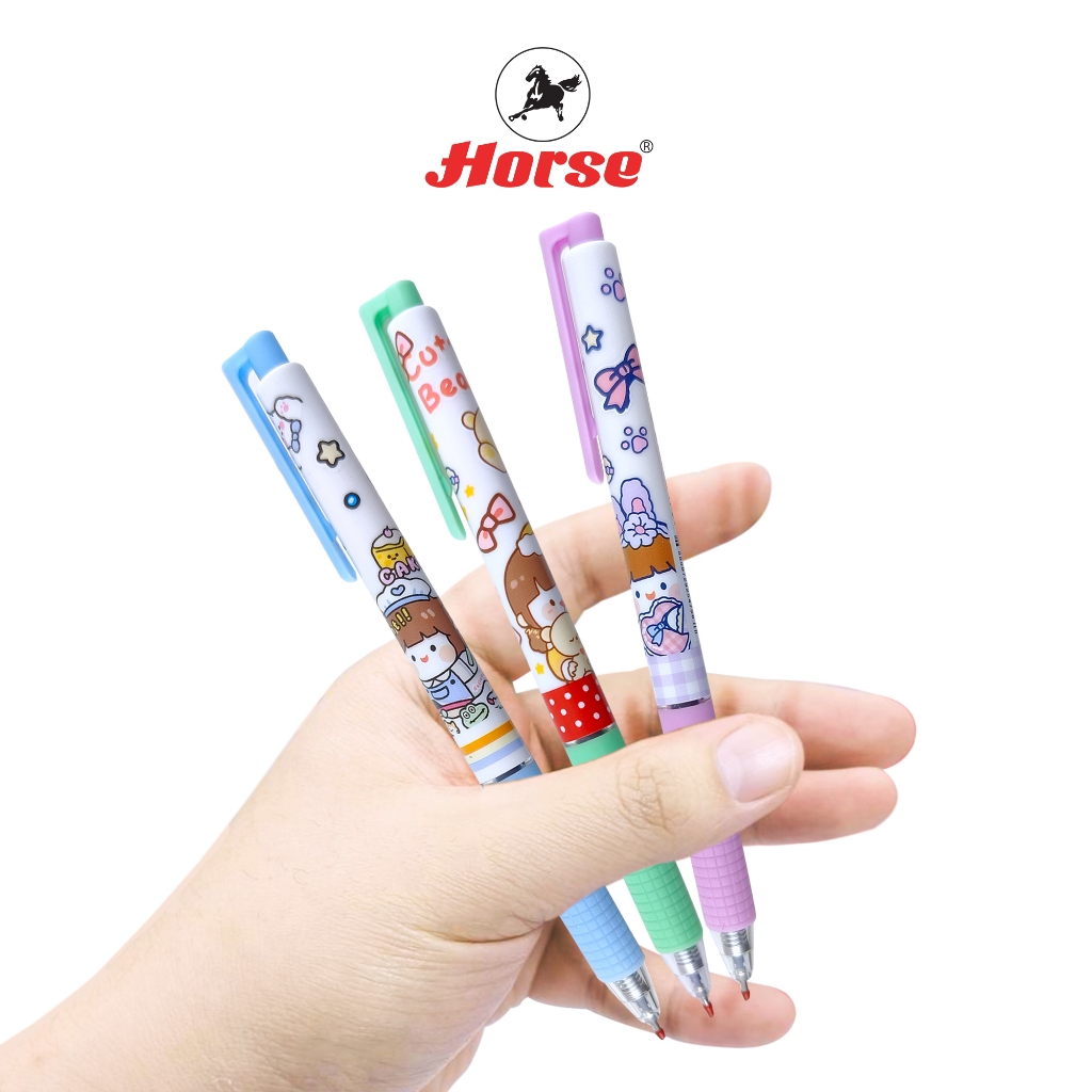 HORSE (ตราม้า) ปากกาหมึกเจล 0.5mm GEL INK PEN  H-21 ด้ามขาว ตราม้า ลายการ์ตูน  จำนวน 1 ด้าม ราคา ถูกที่สุด ดีลบีเคเค แกลเลอรีภาพที่ 3