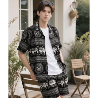 nicha.cnx ชุดช้าง เสื้อเชิ้ต + กางเกงขาสั้น ใส่ได้ทั้งชายหญิ…