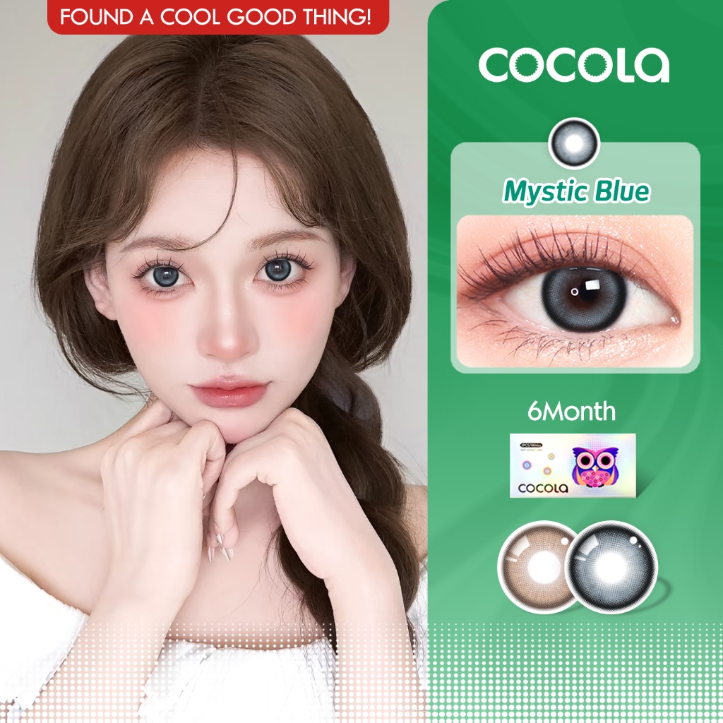 【จัดส่งจากประเทศไทย】คอนแทคเลนส์สีสัน Deep Gold + Ink Blue🌷 6เดือน ใส่สวยทุกโอกาส COCOLA,HE250-1