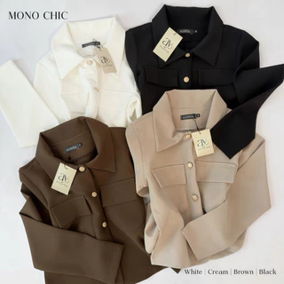 V002 / Mono chic (เสื้อแขนยาวคอปก) Size M-XL