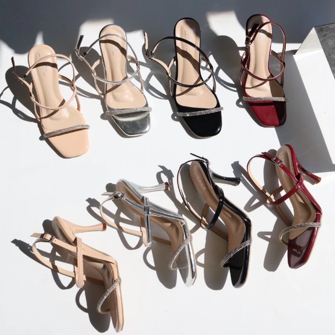 YOURSHOES B85 / รองเท้าส้นสูง 3.5 นิ้ว รองเท้าใส่ออกงาน รองเท้ารัดข้อ