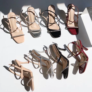 YOURSHOES B85 / รองเท้าส้นสูง 3.5 นิ้ว รองเท้าใส่ออกงาน รองเท้ารัดข้อ
