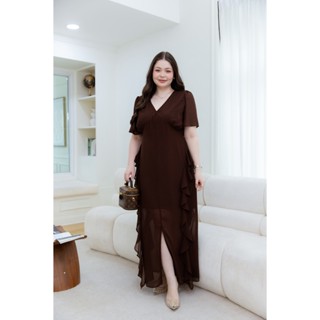 Camellia dress  เดรสออกงานสาวอวบ เน้นสวยหรู ดูแพง