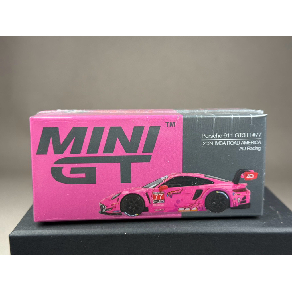 ▫️Porsche 911 GT3 R #77 AO Racing  2024 IMSA ROAD AMERICA #1052 MGT01052 Scale 1:64 ยี่ห้อ Mini Gt