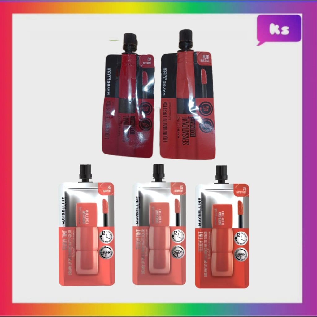 (1 ซอง) ลิปซอง เมย์เบลลีน Maybelline Sensational Liquid Matte 2 มล พร้อมส่ง