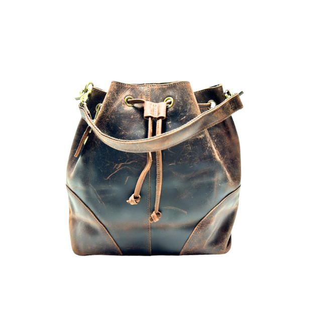 Fzone / S-ZONE Vintage Leather Bucket Bag