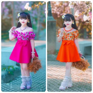ชุดเช็ตลูกสาว ชุดสงกรานต์ รุ่นเสื้อ+กระโปรงลายดอก/ลายตารางย้อนยุค**ไม่รวมเครื่องประดับ**