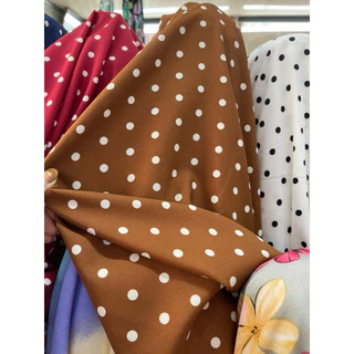ผ้าลายจุด polka dot แฟชั่นผ้า ลายจุด ไหมอิตาลี นิ่ม พริ้ว ไม่ยับ เมตร หลา ตัดชิ้นยาวได้ กว้าง 150cm