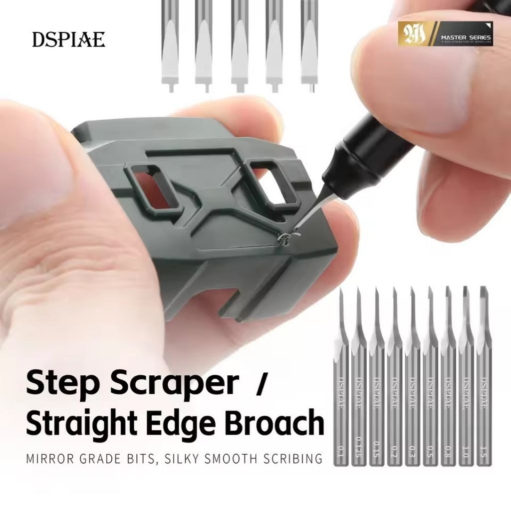 DSPIAE ZPB/GS Series Precision Modeling Step Scraper/Straight Edge Broach Plastic Model Assembly Hobby Tools