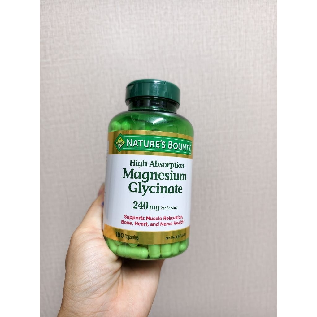 Nature's Bounty High Absorption Magnesium Glycinate 180 เม็ด แมกนีเซียมไกลซิเนต