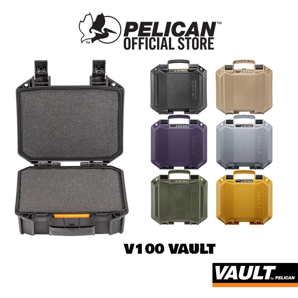 Pelican V100 Vault Case with Foam - กล่องใส่ปืน กันน้ำกันกระเเทก