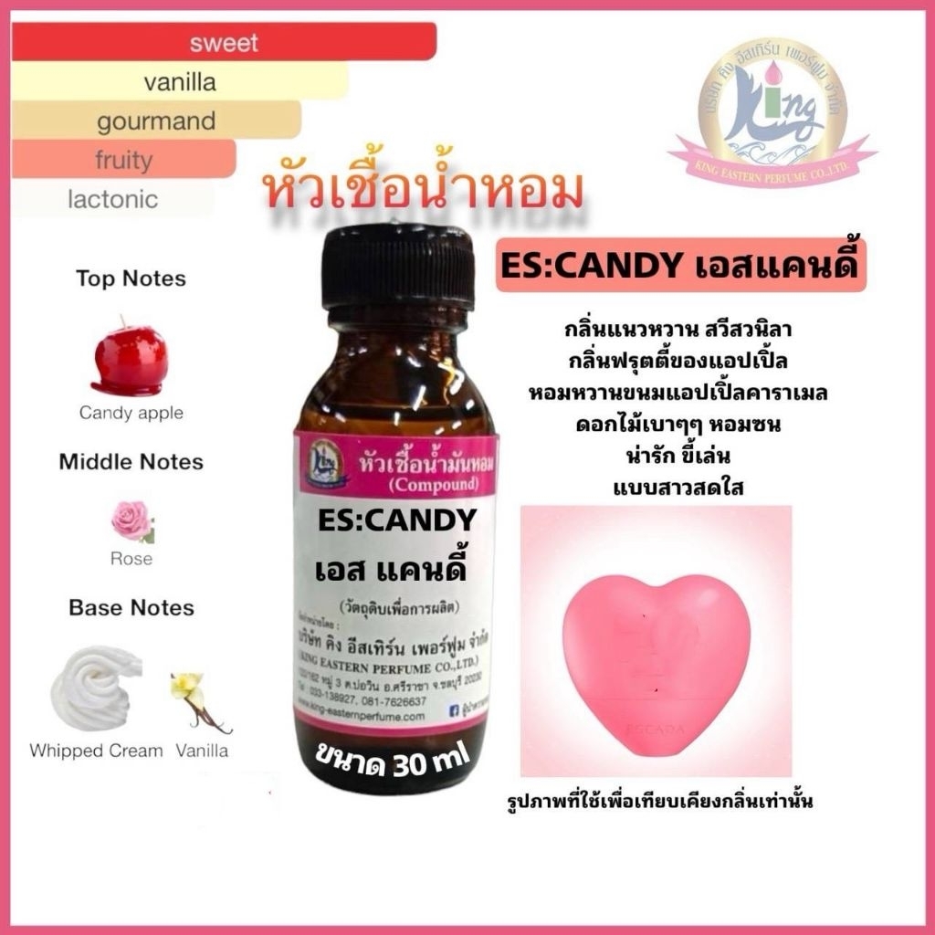 กลิ่นES: CANDY ( เอส แคนดี้)หัวเชื้อน้ำหอม100%ขนาด30 ml ราคา ถูกที่สุด ดีลบีเคเค