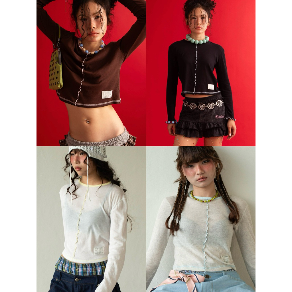 BALLADS Roomie melt boxy tee เสื้อยืดแขนยาวทรงบ๊อกซี่