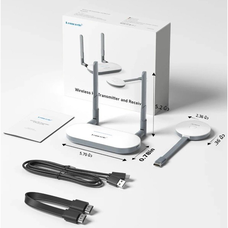 ชุดส่ง-รับ HDMI ไร้สาย Lemorele G52R1 สำหรับการใช้งานที่ง่ายและสะดวก