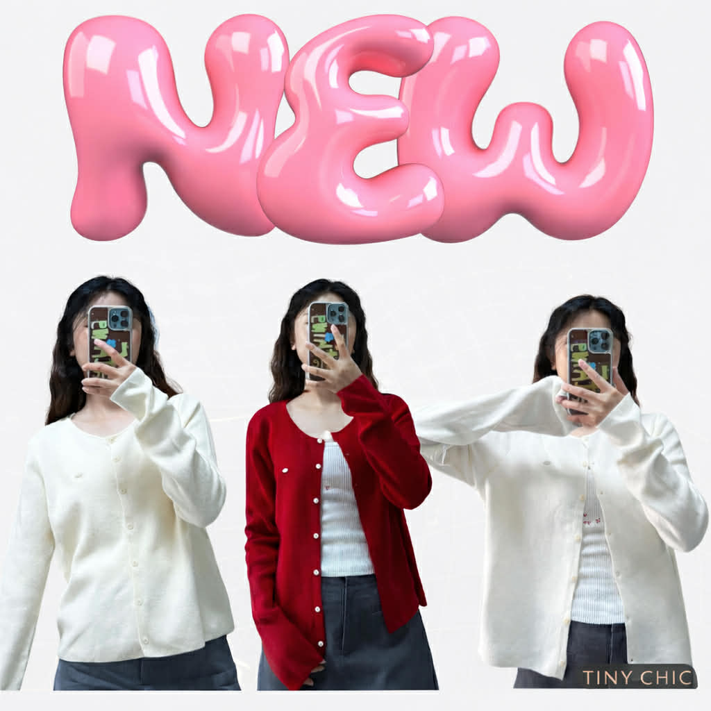 เสื้อแขนยาว Cardigan ไหมพรมเบสิคใส่ได้ทุกวัน