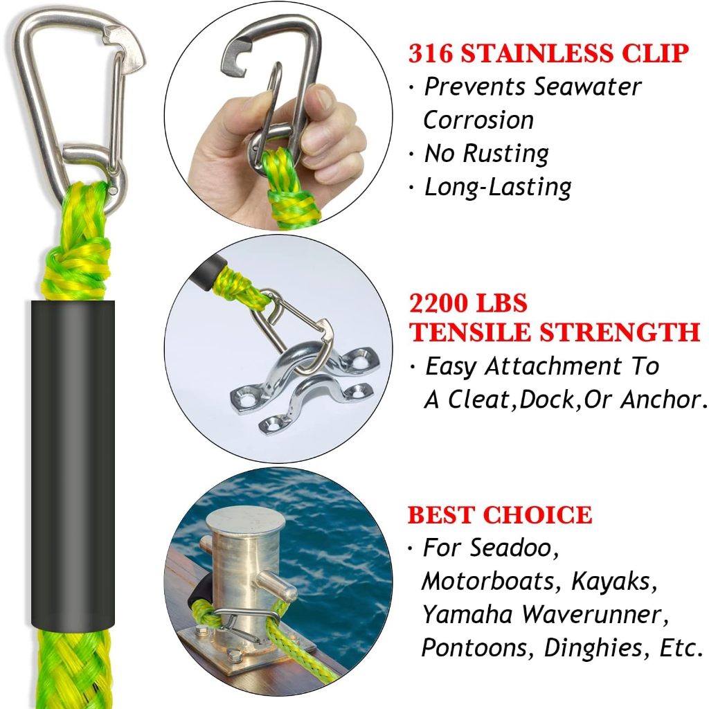 เชือกเรือแคนู พร้อมตะขอ สําหรับเรือแคนู  เชือกผูกเรือ  เคเบิ้ลเรือ เชือกเรือยนต์กับท่าเรือ เชือกเรือ เชือกเรือยอร์ช สาย - รูปที่ 5