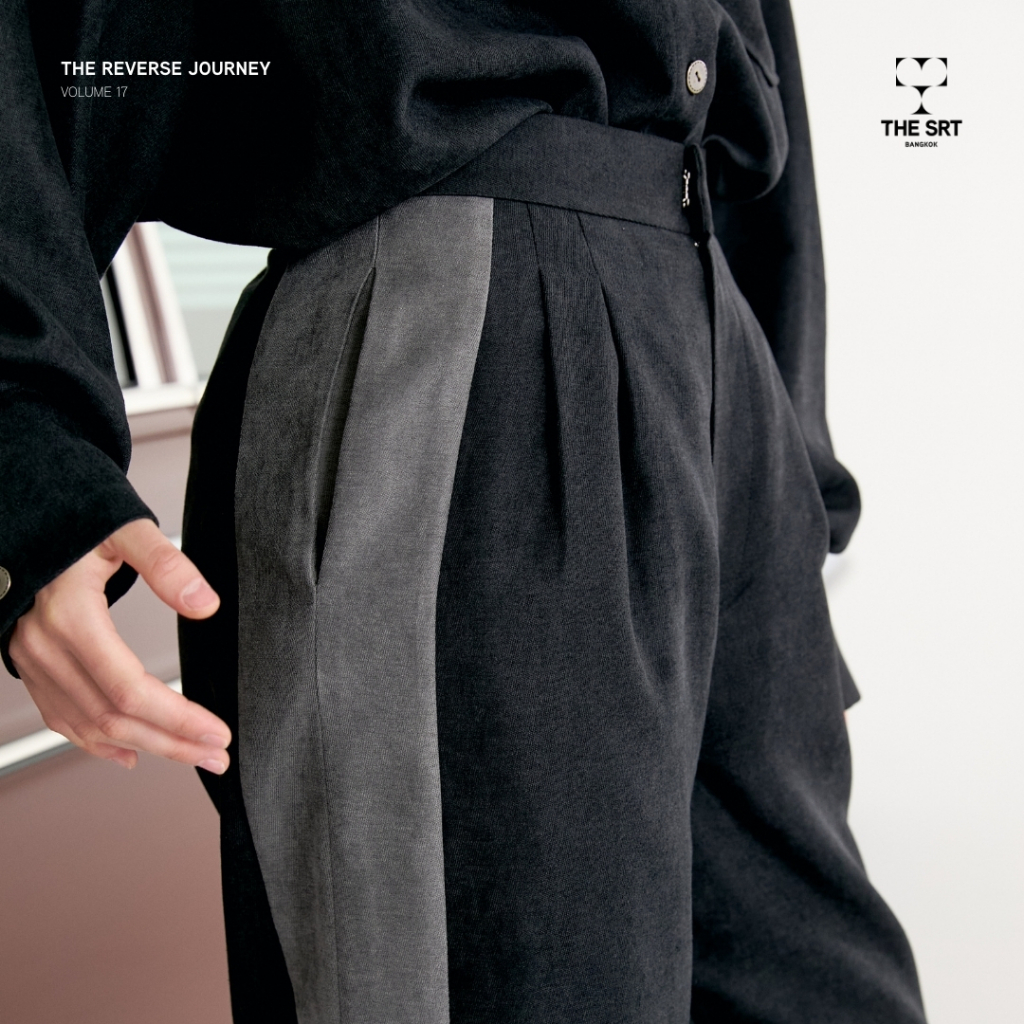 The SRT X17 (TPN309) Velvet Pants กางเกงเอวสูงขายาวทรงกระบอกตรงผ้ากำมะหยี่ — صورة 4