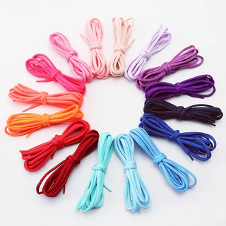 เชือกรองเท้าแบบครึ่งวงกลมคลาสสิก 2 คู่ กว้าง 4 มม. สีพื้น คุณภาพดี สำหรับรองเท้าผ้าใบ ขนาด 100/120/140/160 ซม
