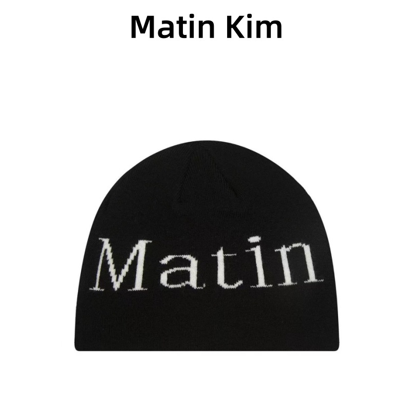 【MATIN KIM】✈️ส่งตรงจากเกาหลี! LOGO JACQUARD SHORT BEANIE หมวกถัก