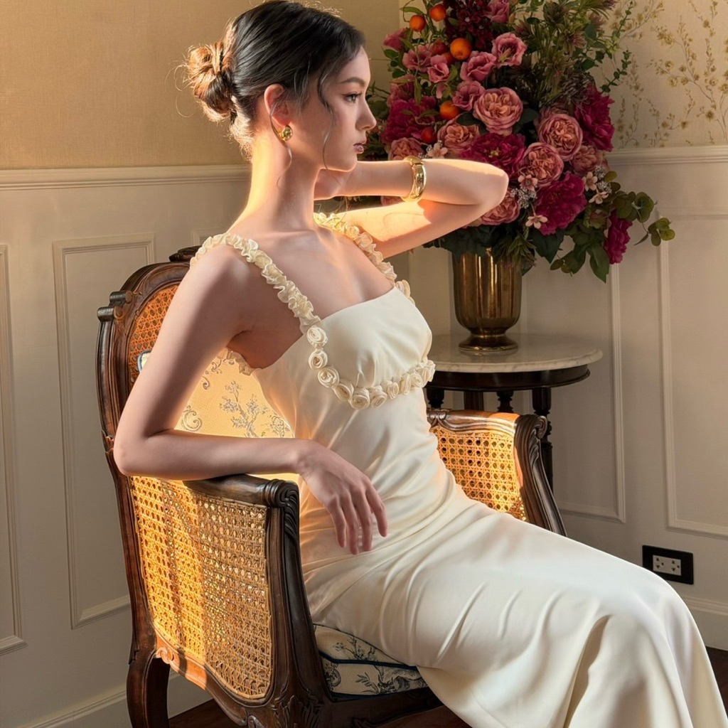 (พร้อมส่ง) Rene__club - Rosalie Satin Dress เดรสยาวซาติน เดรสงานแต่งเดรสออกงาน