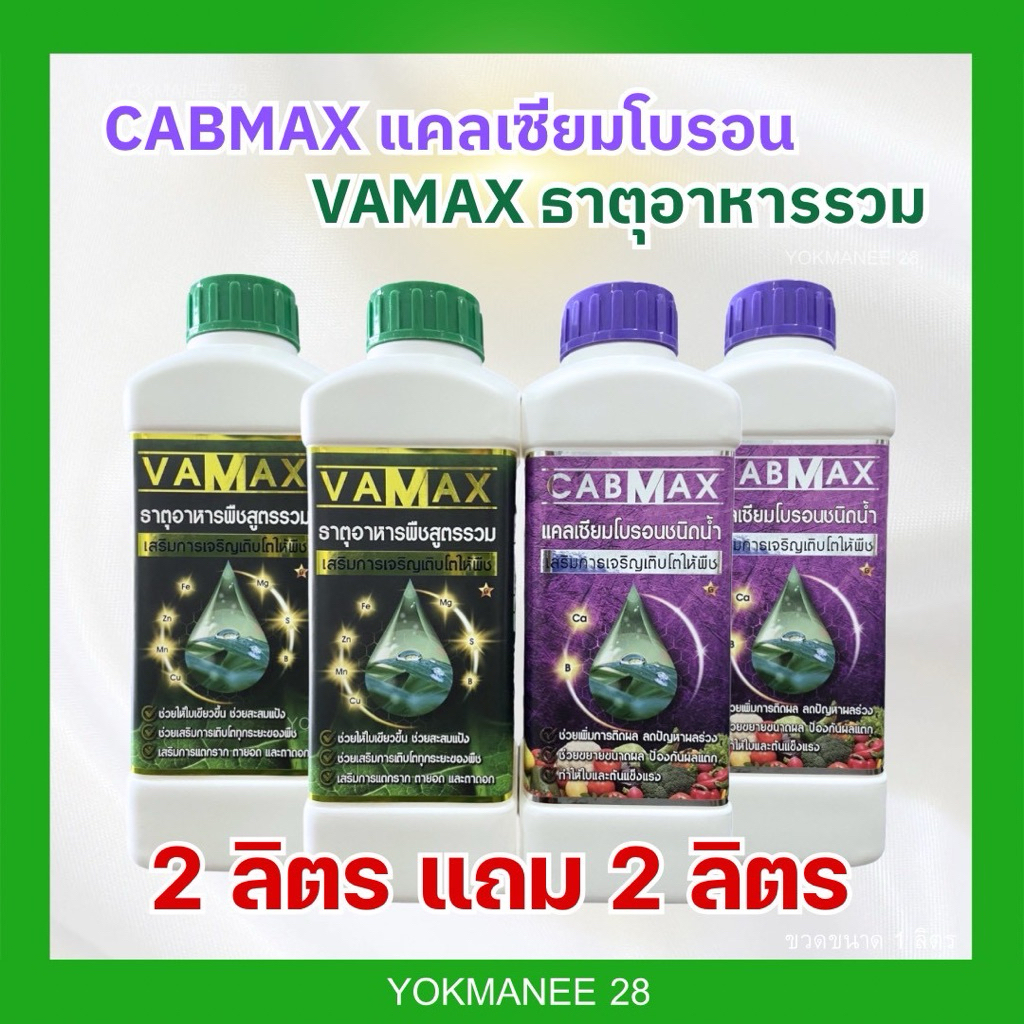 (C2+V2)2 ลิตรแถมฟรี 2 ลิตรCABMAXแคลเซี่ยมโบรอน+VAMAXธาตุอาหารรวม7ชนิด