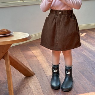 กระโปรงผ้าลูกฟูกแฟชั่นลำลองสำหรับเด็กผู้หญิง พร้อมส่งจากไทย …