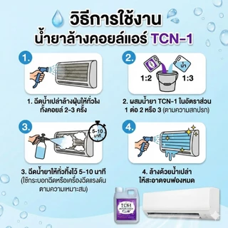 TCN1 ผลิตภัณฑ์ทำความสะอาดเครื่องปรับอากาศ น้ำยาล้างแอร์ ไม่มีผสมโซดาไฟ ล้างออกง่าย กลิ่นลาเวนเดอร์