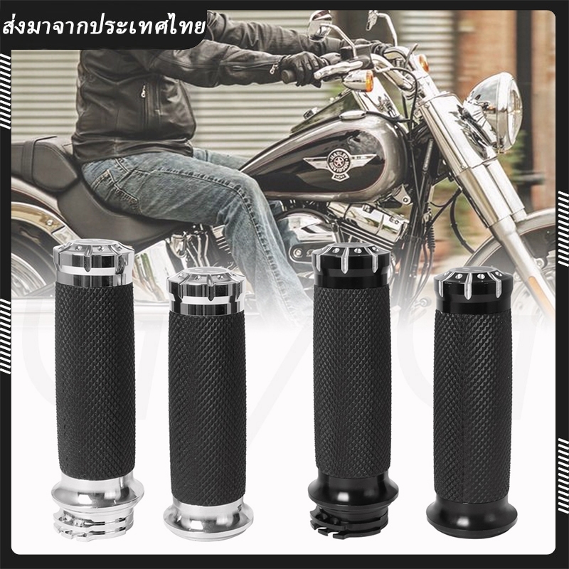 รถจักรยานยนต์สีดํามือจับมือจับมือจับ 1 25 มม.บาร์จับสําหรับ Harley Sportster XL 883 1200 Touring Dyna Softail Road King