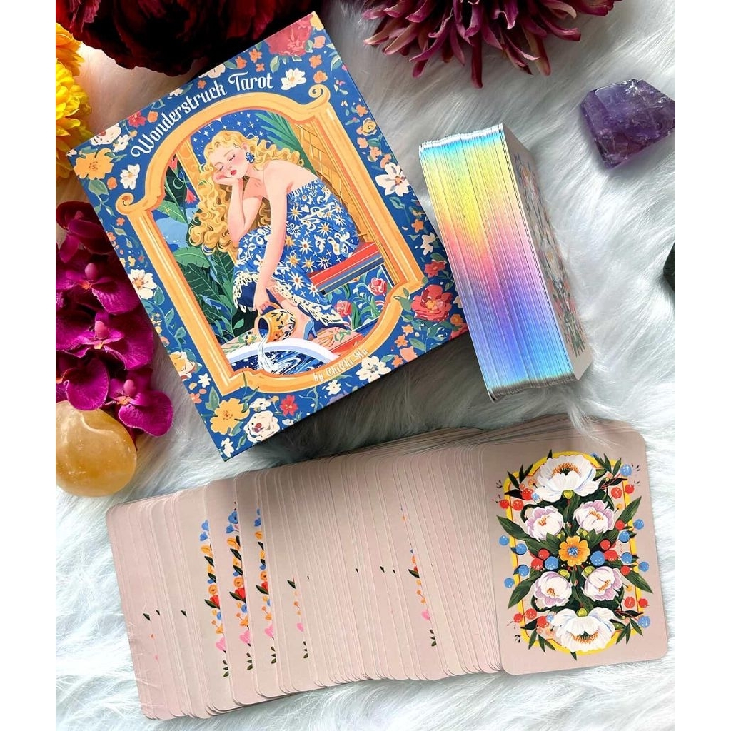 Wonderstruck Tarot ไพ่ยิปซีแท้ขอบสีรุ้งโฮโลแกรม ไพ่ทาโรต์ Tarot cards decks