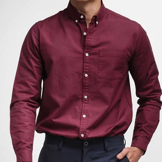 era-won เสื้อเชิ้ต คอปก แขนยาว Oxford Shirt Signature สี Maroon