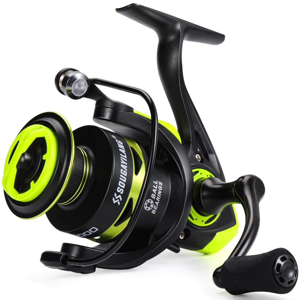 รอกตกปลา รอกคุณภาพ Spinning 5.2:1 กำลังลาก 20KG ทนทาน สีเหลืองเข้ม