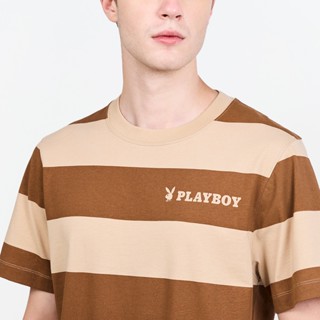 PLAYBOY   เสื้อผ้าผู้ชาย/เสื้อ/เสื้อยืดสีน้ำตาล รุ่น P1MT269…
