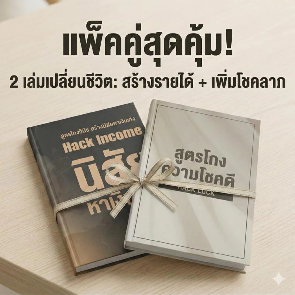 หนังสือแพ็คคู่สุดคุ้ม 1.นิสัยหาเงินเก่ง + 2.สูตรโกงความโชคดี
