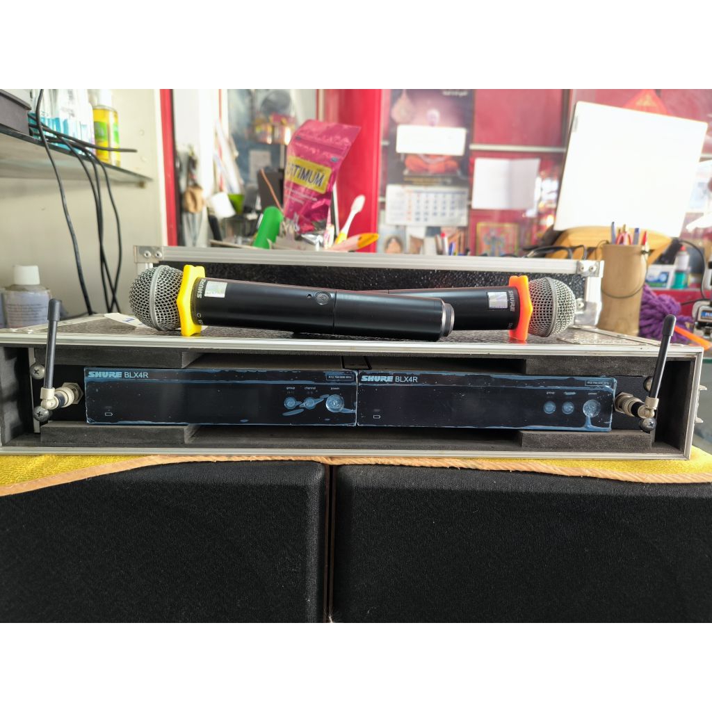 ชุด #ไมค์ลอย #Shure #BLX4R 2ชุด ไมค์ #Shure #SM58 แท้ พร้อมrack