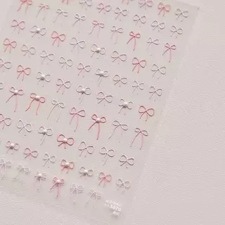 สติกเกอร์โบว์ เกรดพรีเมียม ใช้สำหรับแต่ง ติดเล็บ ราคาต่อแผ่น ลายน่ารักมาก