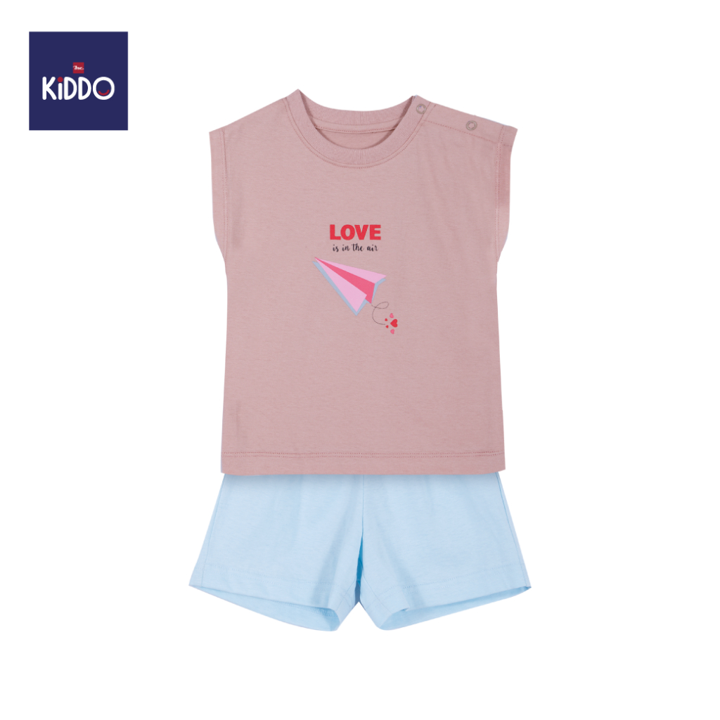 ENFANT (อองฟองต์) BSC KIDDO by Enfant ชุดเสื้อแขนสั้น+กางเกงขาสั้น สำหรับเด็ก 6-12 เดือน คอลเล็กชั่น Love Letter