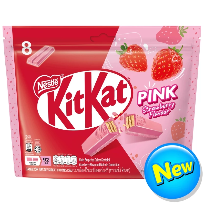 KITKAT คิทแคทเวเฟอร์สอดไส้กลิ่นสตรอว์เบอร์รี 136กรัม [9556001321329]