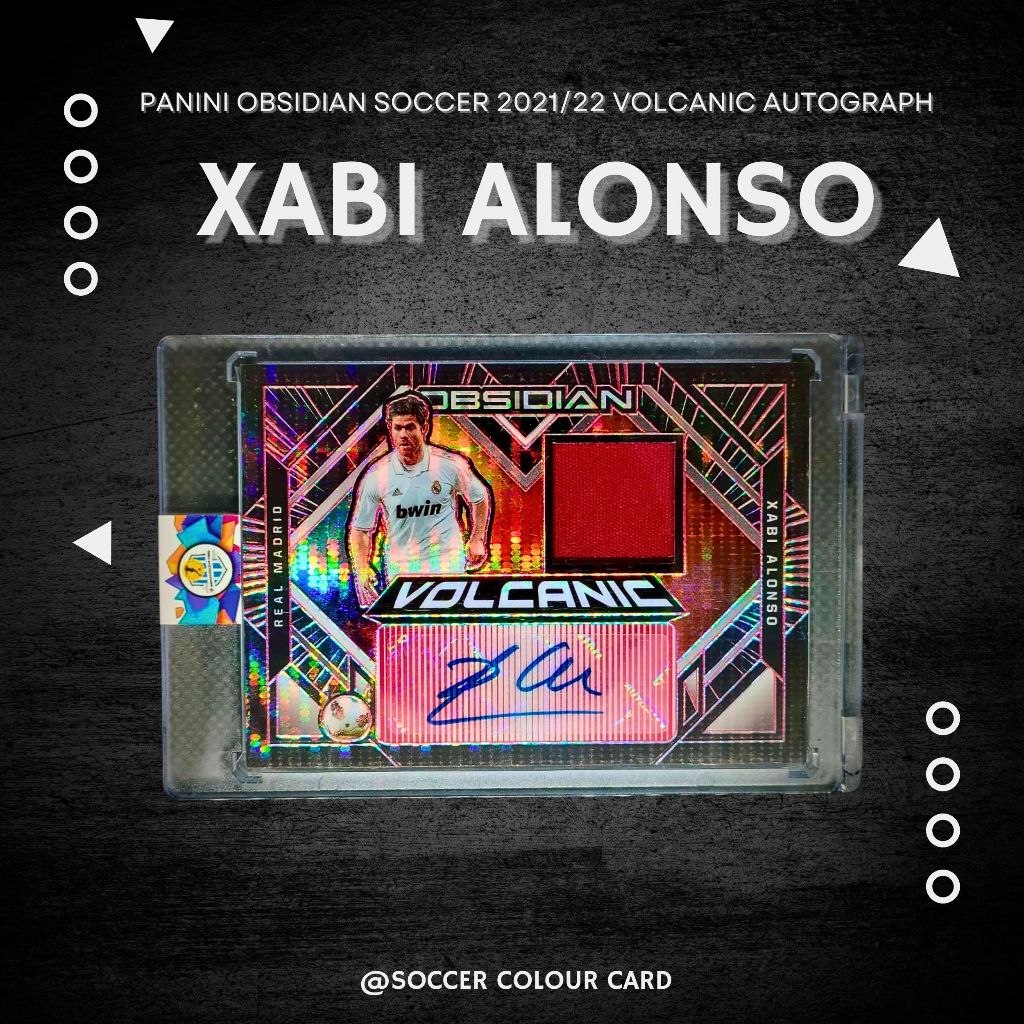 การ์ดฟุตบอล ลิขสิทธิ์แท้  Panini Obsidian Xabi Alonso Volcanic Autograph 1/1 ใบเดียวในโลก  พร้อมกรอบ