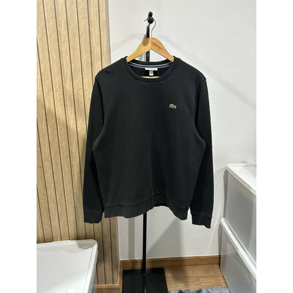 เสื้อสเวตเตอร์ lacoste สีดำ แท้💯 มือสอง