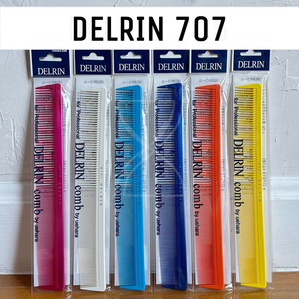 (พร้อมส่ง / ของญี่ปุ่นแท้ราคาถูกที่สุด) DELRIN PRECISION LONG CUTTING COMB 707 หวีตัด หวีซอย