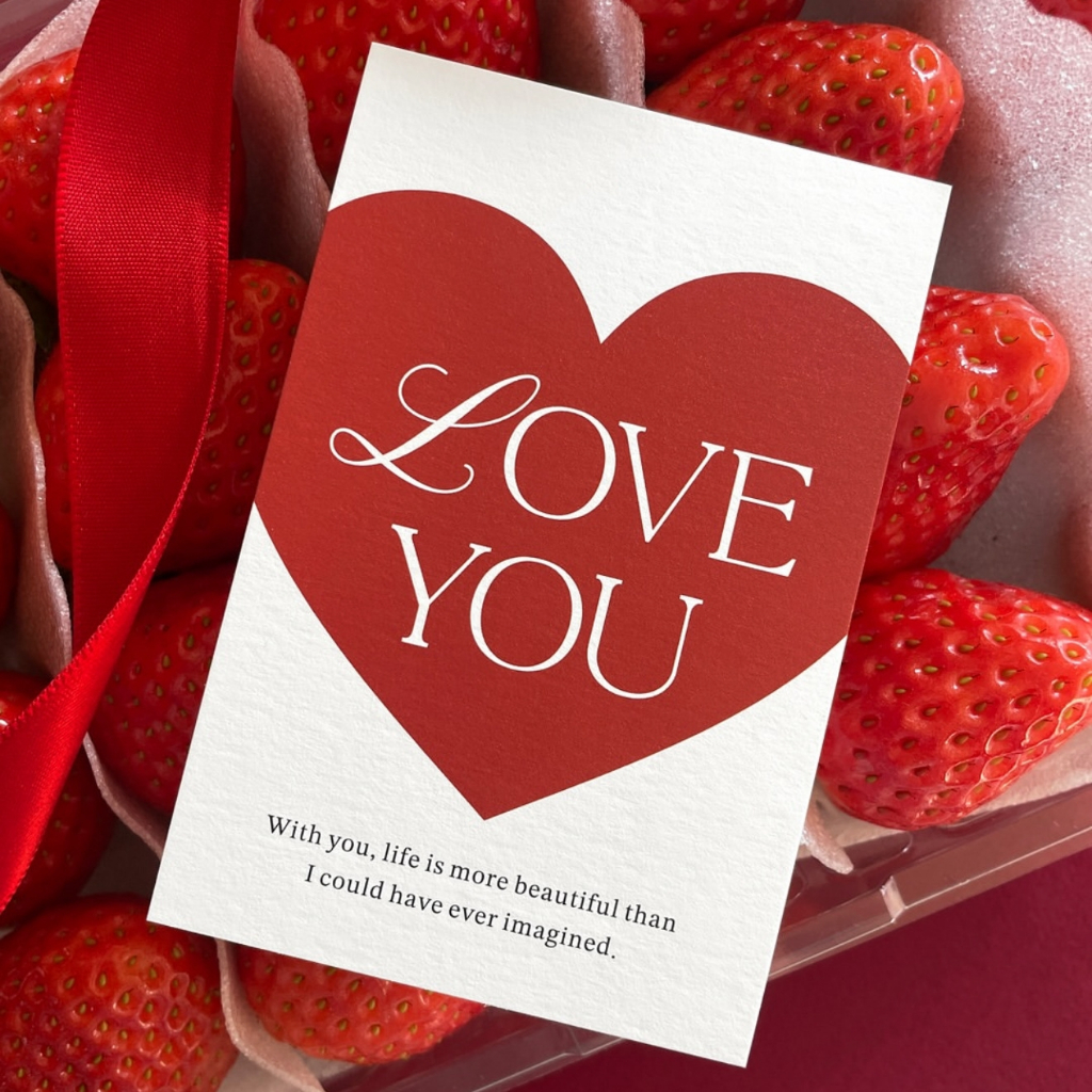 [พร้อมส่ง🇹🇭] การ์ด Valentine หัวใจแดง "Love You" (แพค30แผ่น) พิมพ์กันน้ำ 250gram