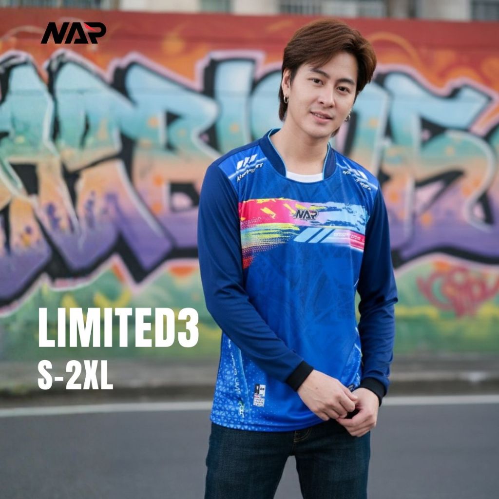 NAP Limited3 เสื้อกีฬาแขนยาว ผ้าไมโคร ไซส์ S-2XL