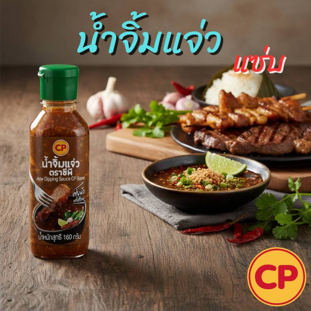 CP น้ำจิ้มแจ่ว ซีพี ขนาด 160 กรัม รสชาติอร่อย สำหรับปาร์ตี้และอาหารจานโปรด