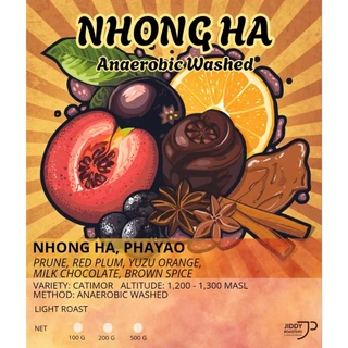 เมล็ดกาแฟคั่วอ่อน หนองห้า พะเยา Anaerobic Washed หอมลูกพรุน องุ่น ส้ม เปรี้ยวอมหวาน สะอาด | Jiddy Roasters