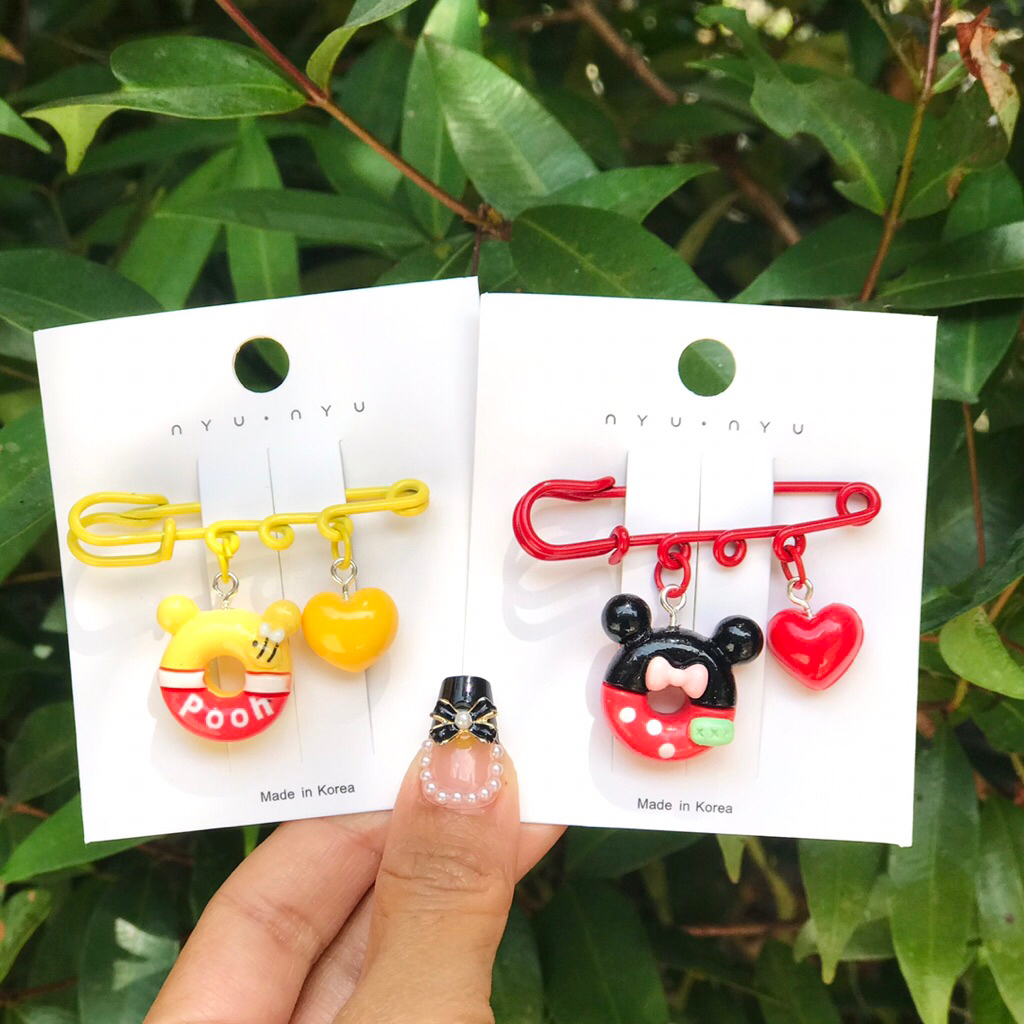 🔥C1B เข็มกลัดคนท้อง น้องหมีสีพาสเทล ขนาด 4-7 เซนติเมตร ติดเสื้อผ้า กระเป๋า ผ้าคลุม ฮิญาบ เข็มกลัดปรับเอวกางเกง พร้อมส่ง